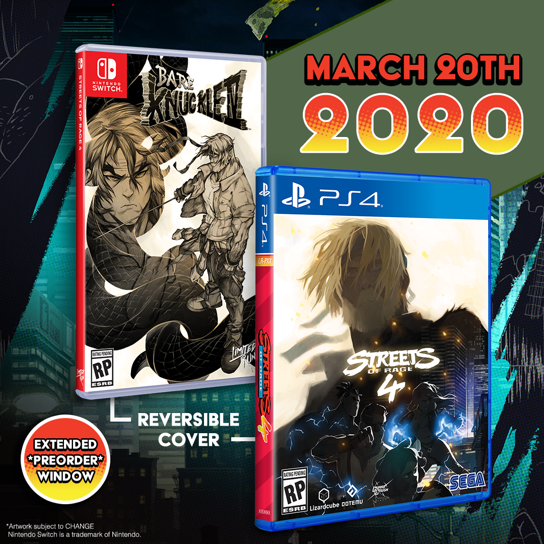 Limited run streets of rage 4 switch outlet