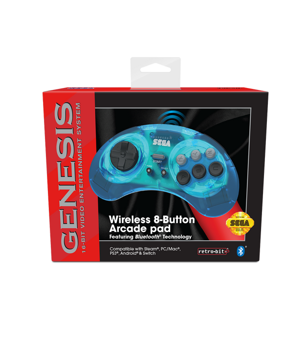 Official SEGA Genesis Bluetooth Controller (Clear Blue)