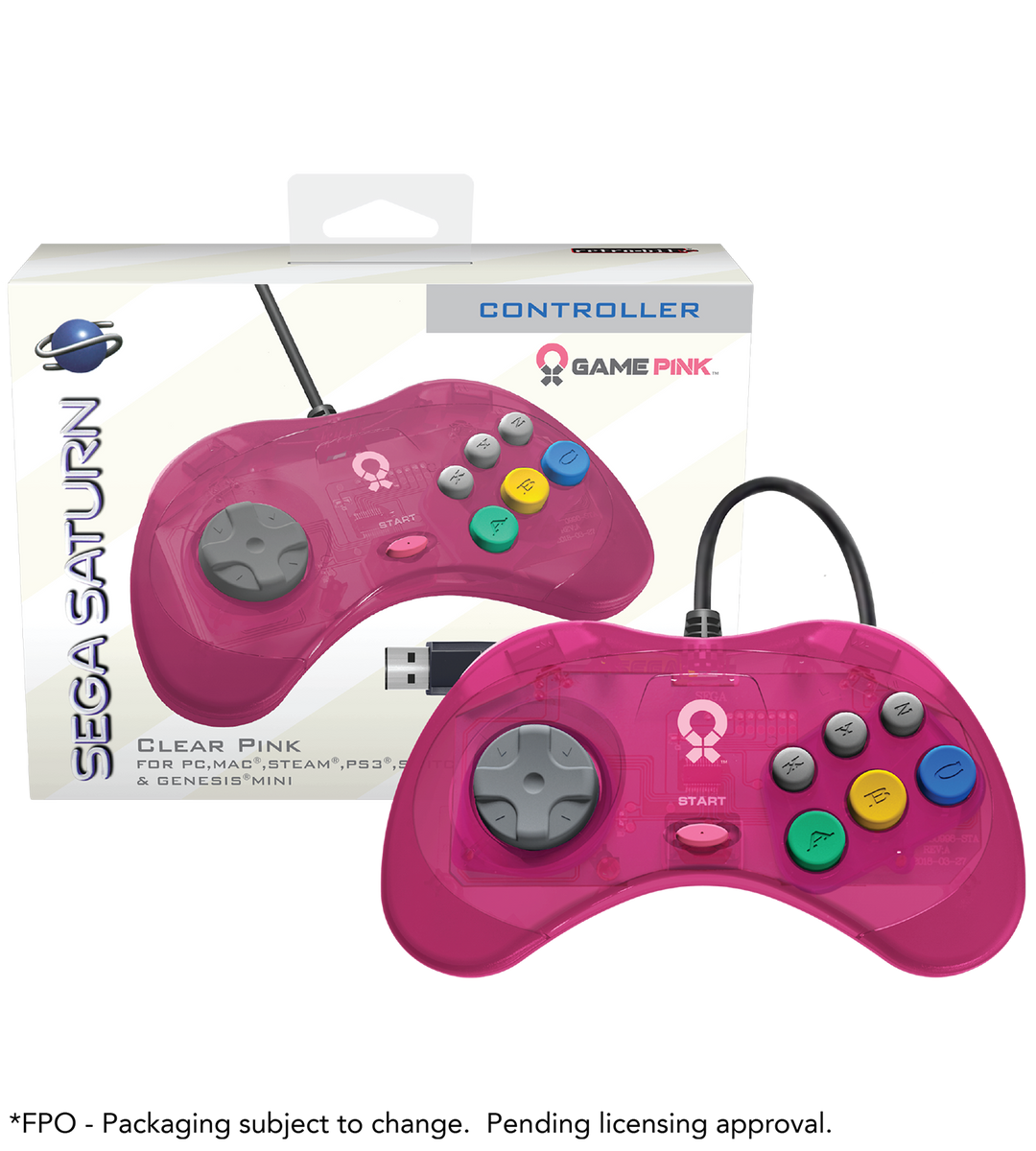 Official Sega Saturn Pink USB Controller Limited Run Games