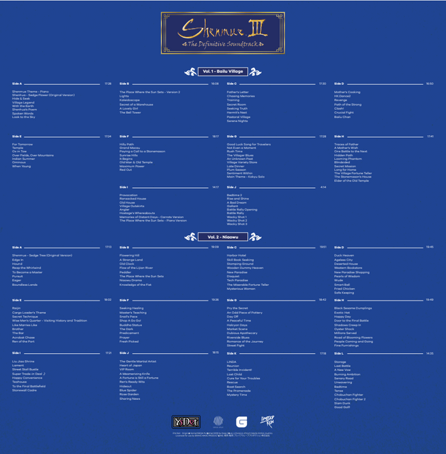 Shenmue III The Definitive Soundtrack - 11LP Vinyl Complete Collection