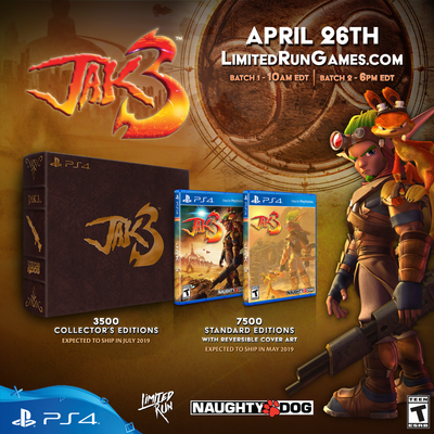 Naughty_Dog's Jak 3 will be available for PlayStation 4 in two limited batches this Friday.