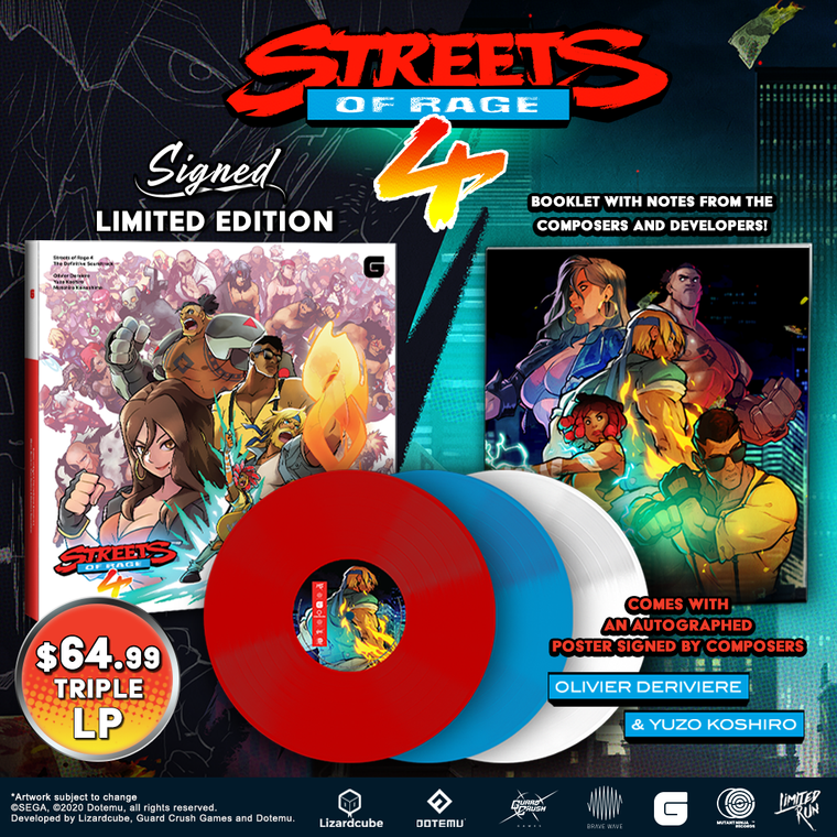 Streets of Rage 4 soundtrack on vinyl, for all the beat-em-up tunes you could ever want!