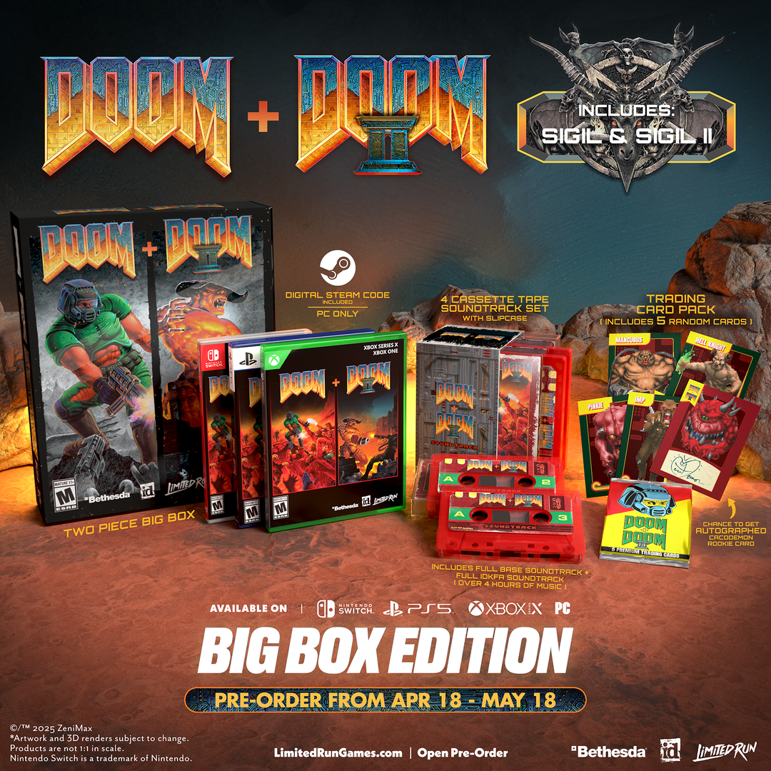 DOOM + DOOM II Big Box Edition (Switch, PS5, Xbox, PC) – Limited DOOM + DOOM II Big Box Edition (Switch, PS5, Xbox, PC) – Limited