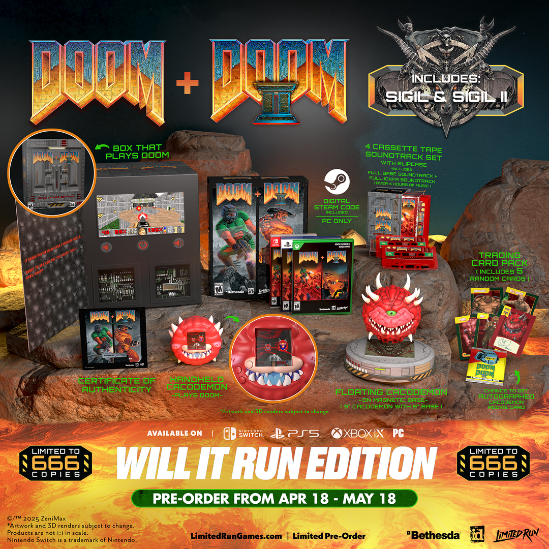 DOOM + DOOM II Will it Run Edition (Switch, PS5, Xbox, PC DOOM + DOOM II Will it Run Edition (Switch, PS5, Xbox, PC
