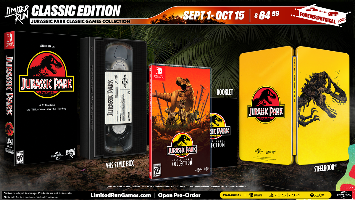 Jurassic Park Classic Games Collection Classic Edition Switch Limited Run Games 