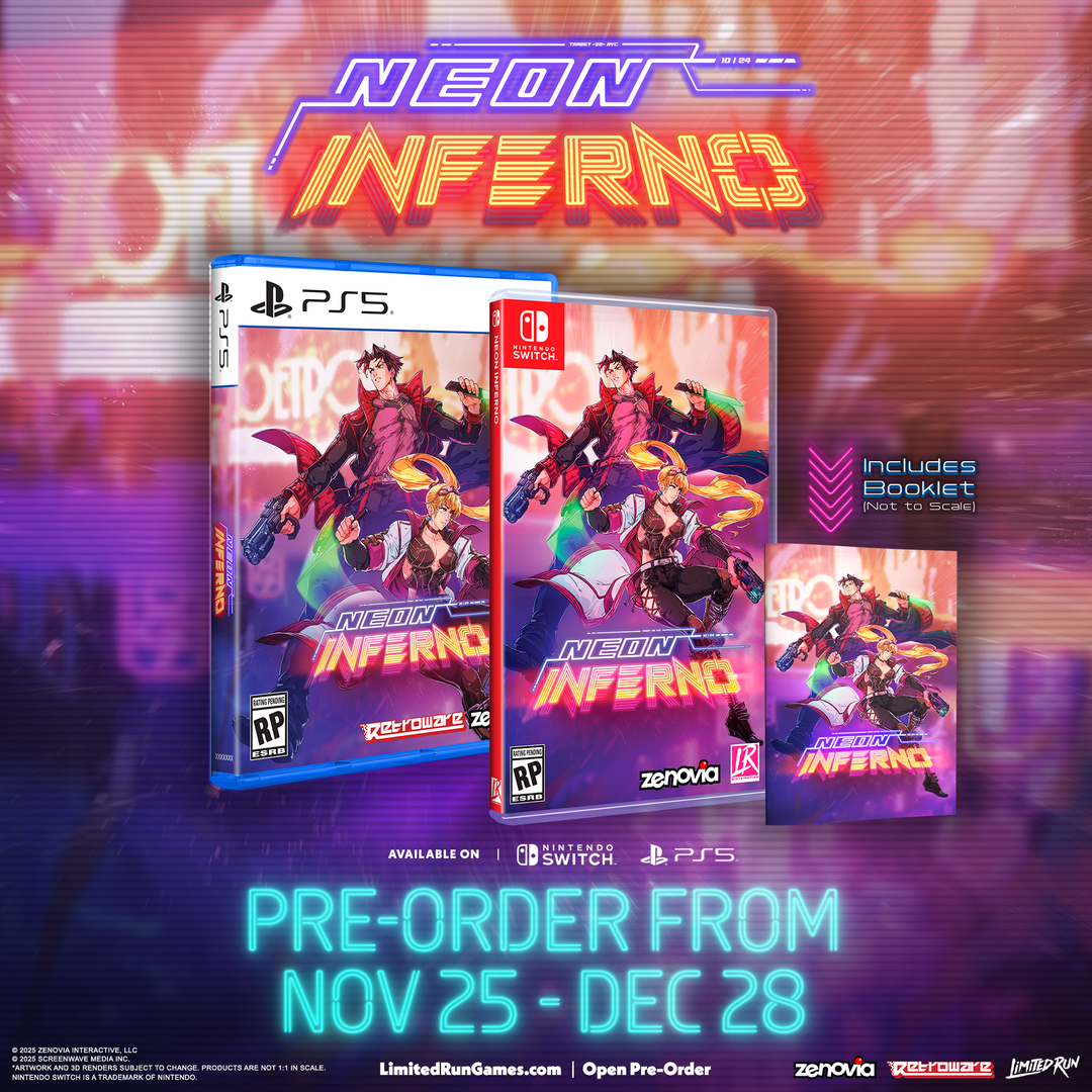Neon Inferno Standard Edition (Switch, PS5) – Limited Run Games Neon Inferno Standard Edition (Switch, PS5) – Limited Run Games