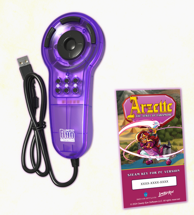 Retro Inspired Controller & Arzette The Jewel of Faramore Bundle