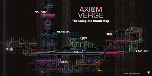 Axiom Verge 1 & 2 Map Poster Set
