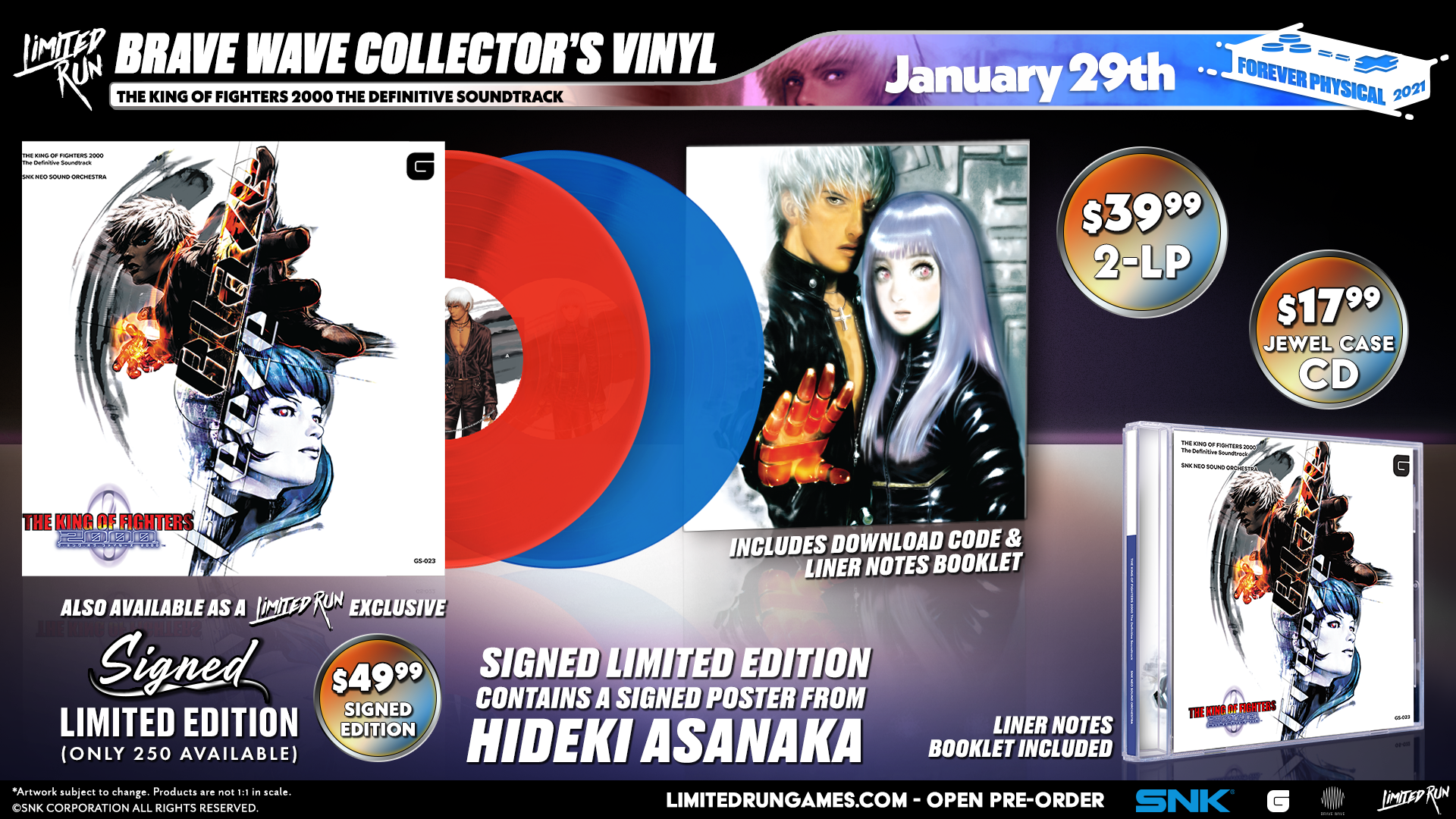 THE KING OF FIGHTERS 2000 Soundtrack (Vinyl or CD) – Limited Run Games