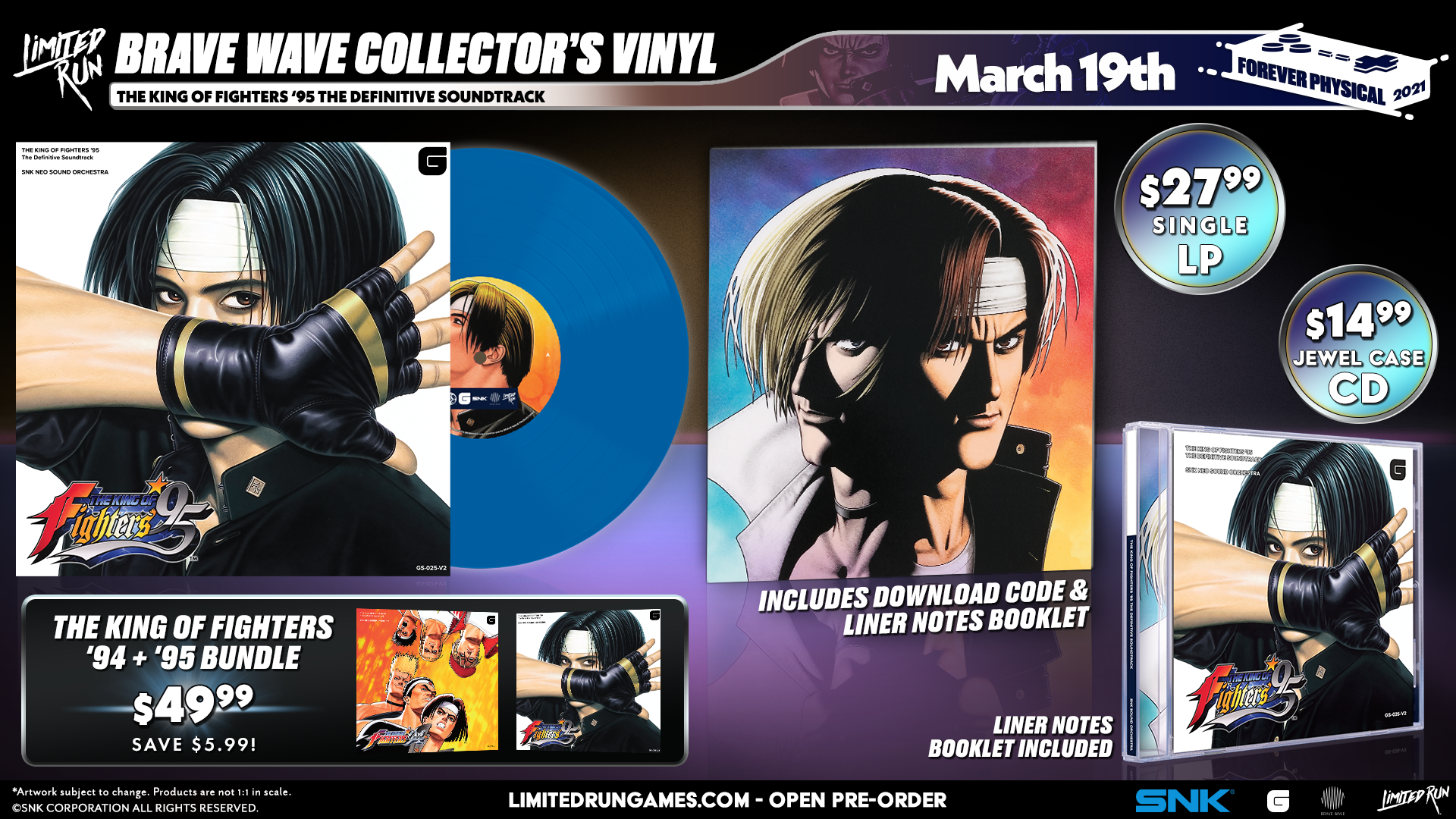 THE KING OF FIGHTERS 95 Soundtrack (Vinyl/CD) – Limited Run Games THE KING OF FIGHTERS 95 Soundtrack (Vinyl/CD) – Limited Run Games