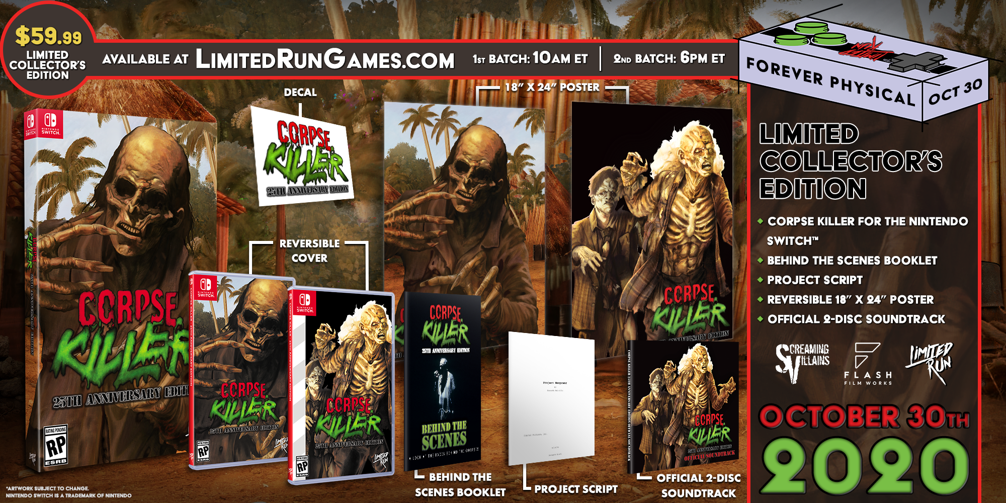 Nintendo Switch Corpse Killer 25th Anniversary Edition Switch Limited Run #87: Corpse Killer Collector's Edition