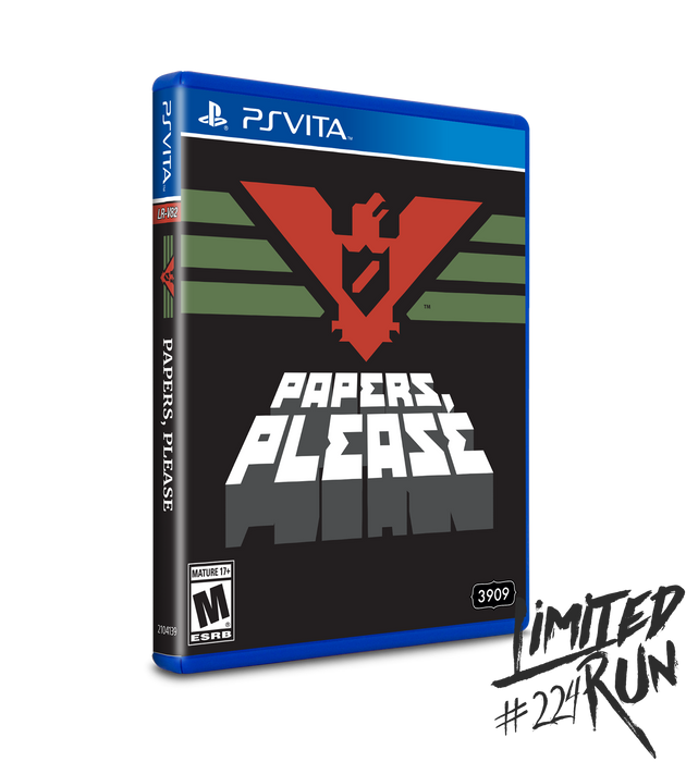 Limited Run 224 Papers Please Vita Limited Run Games