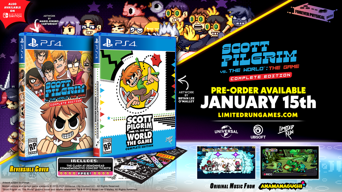 Jeu PS4 Scott Pilgrim VS The World (Limited Run #382) - Neuf Scellé Avec Carte D'art