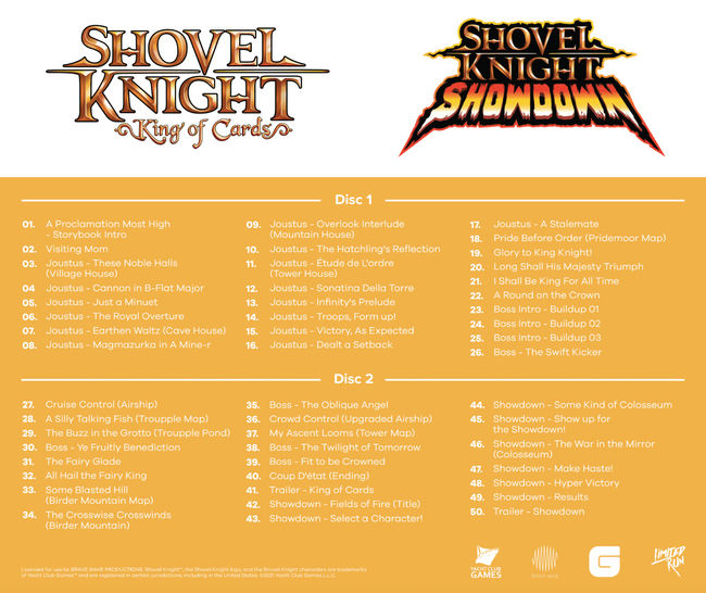 Shovel Knight: King of Cards + Showdown The Definitive Soundtrack (CD or Vinyl)